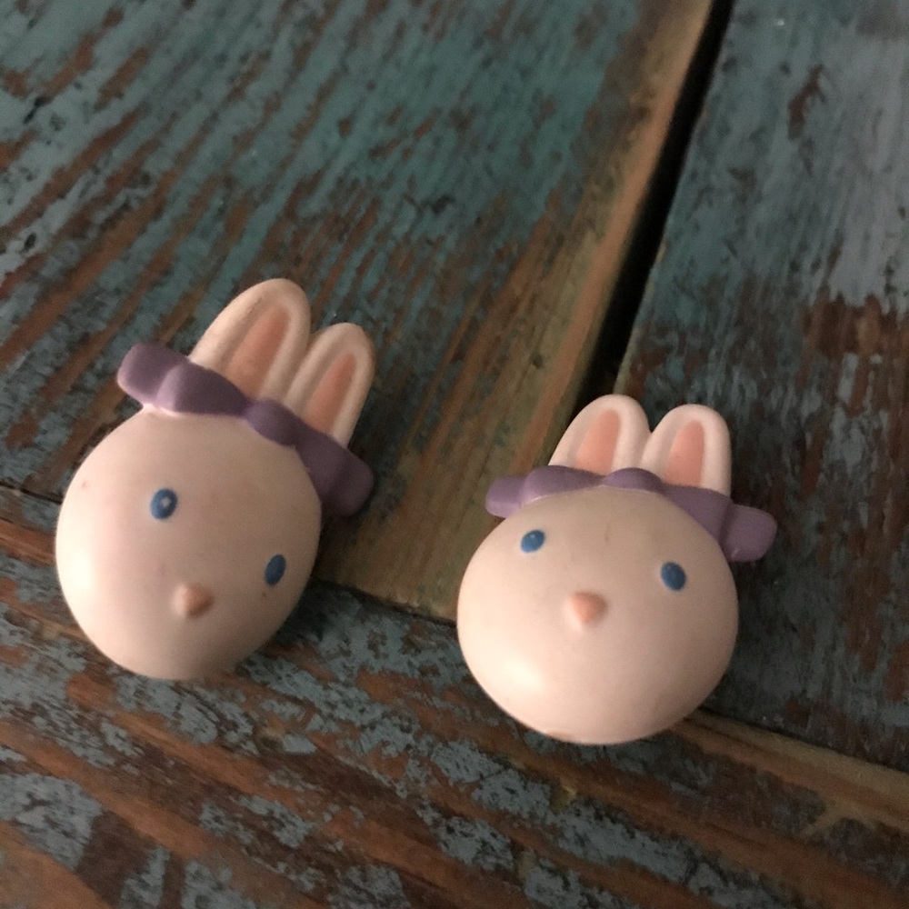 Cute bunny clip earrings